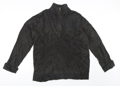 Burton Mens Grey   Henley Jumper Size L