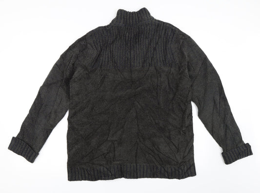 Burton Mens Grey   Henley Jumper Size L