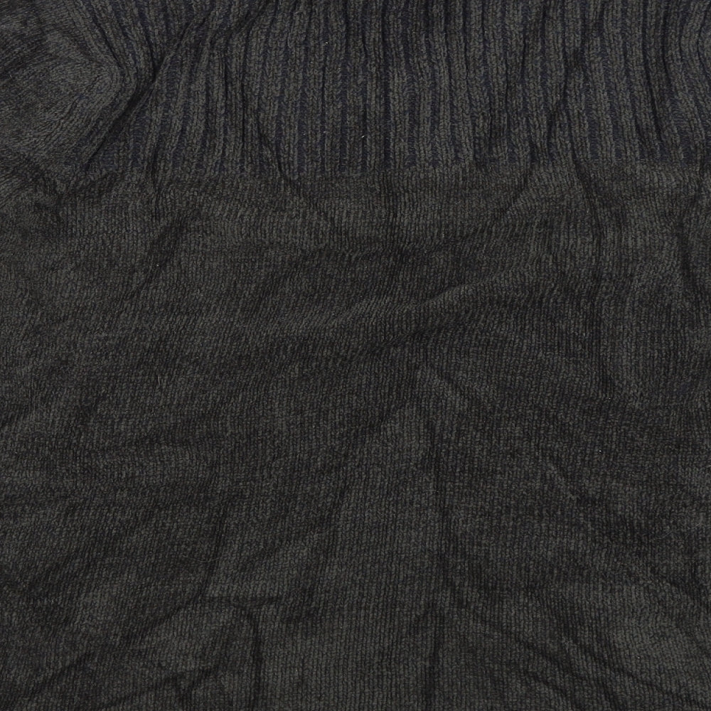 Burton Mens Grey   Henley Jumper Size L