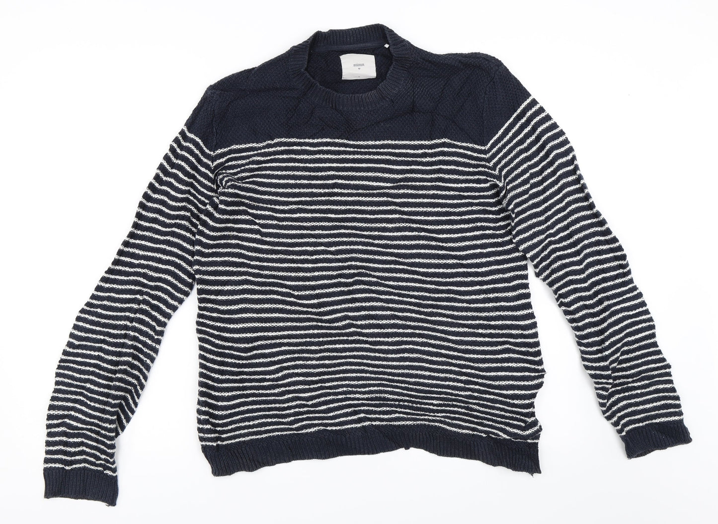 Minimum Womens Blue Striped  Pullover Jumper Size M