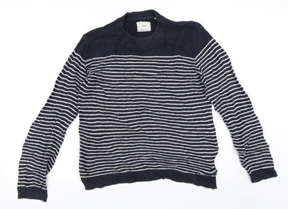 Minimum Womens Blue Striped  Pullover Jumper Size M