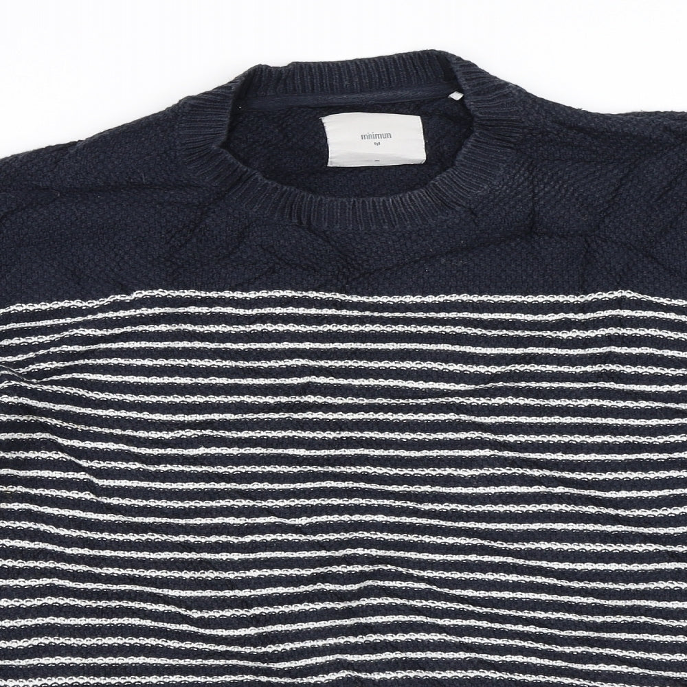 Minimum Womens Blue Striped  Pullover Jumper Size M