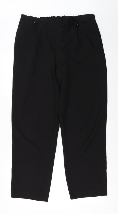 Womens UK Size 16 BM Regular Fit  Black Trousers