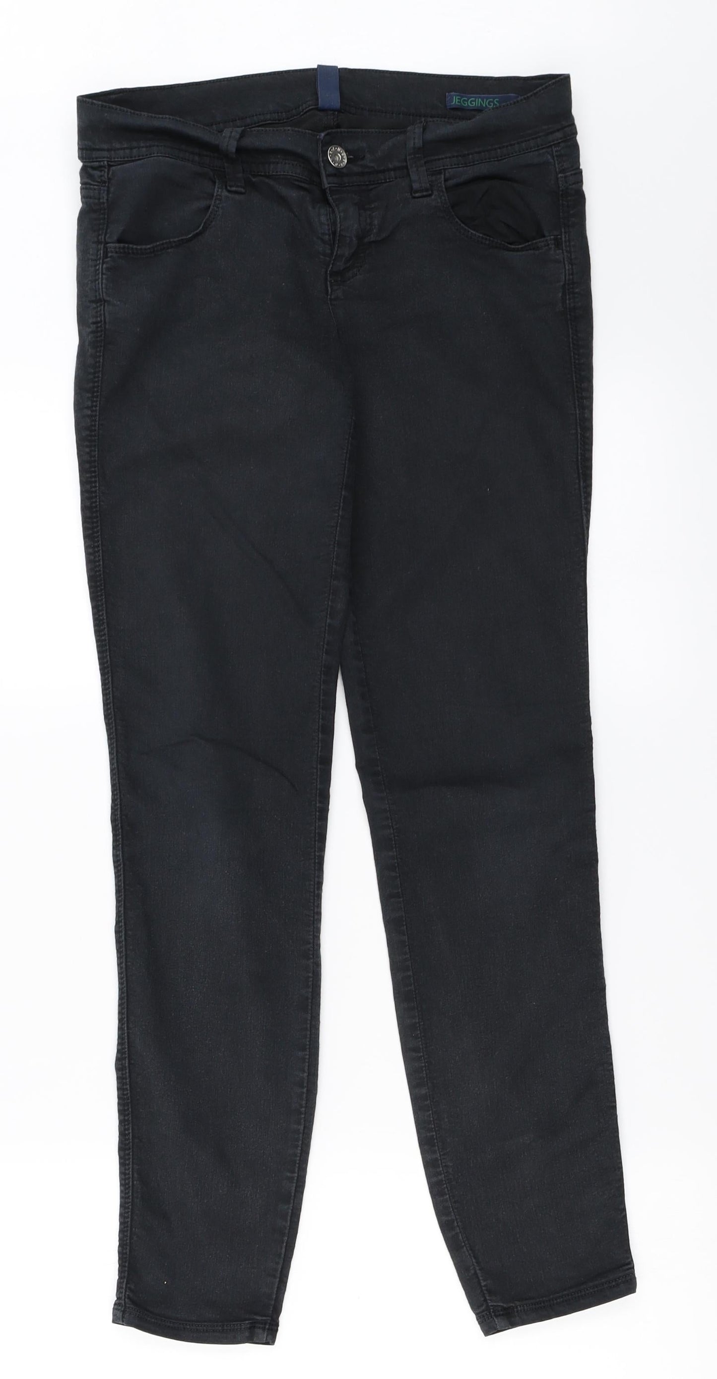 Benneton Jeans Women's Black Cotton Jegging Size 28 in