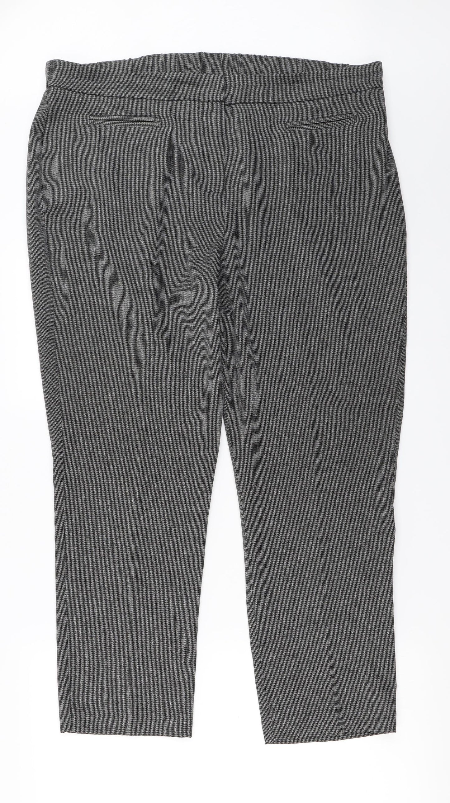 Bonmarché Womens Grey Check  Trousers  Size 16 L25 in