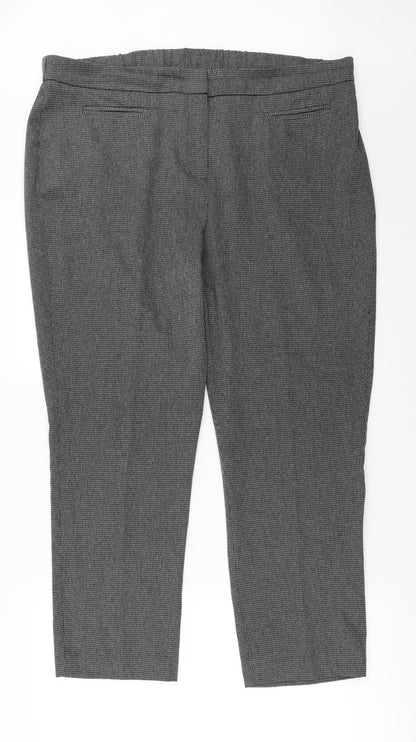 Bonmarché Womens Grey Check  Trousers  Size 16 L25 in