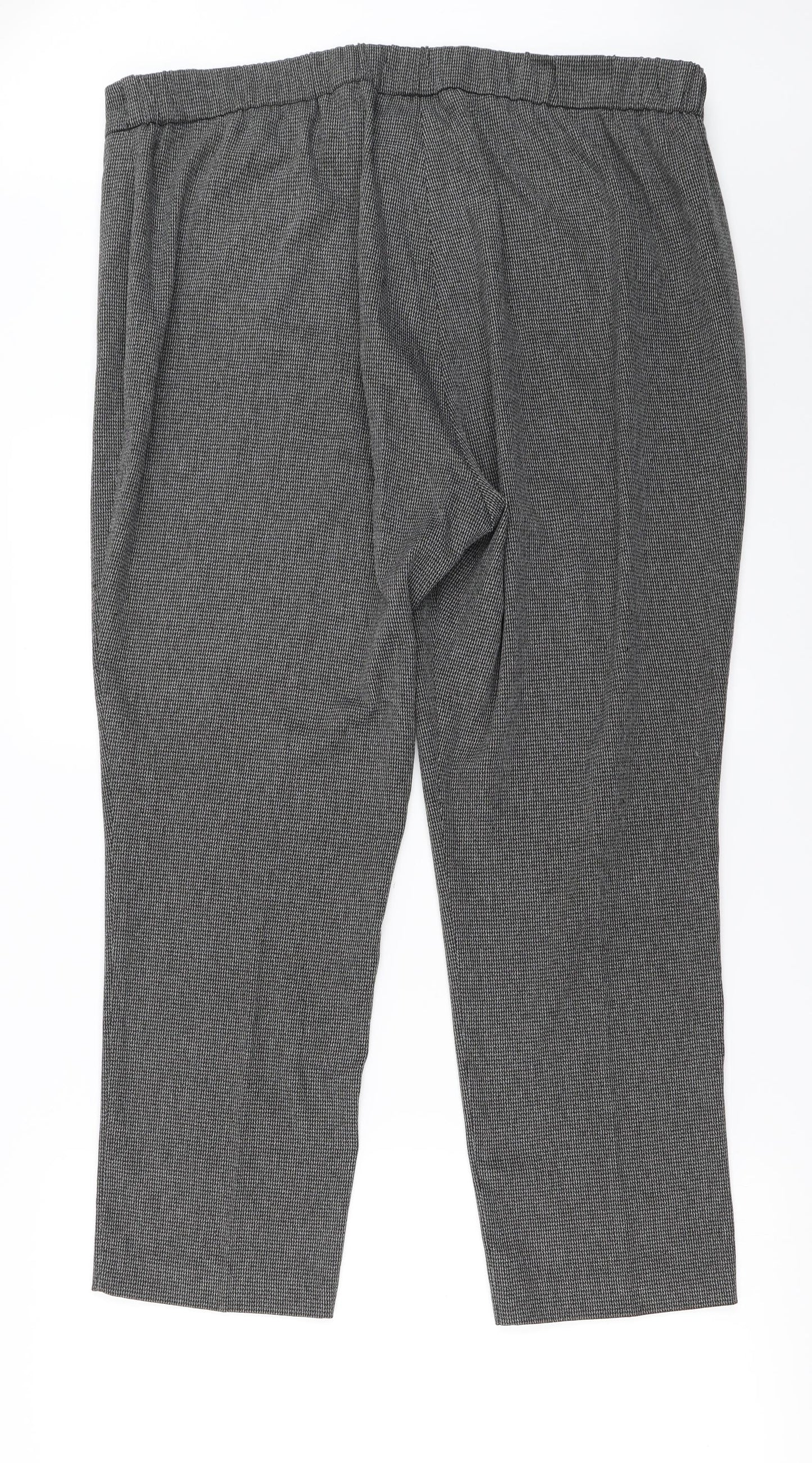 Bonmarché Womens Grey Check  Trousers  Size 16 L25 in