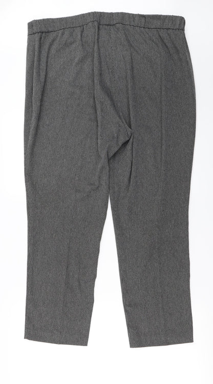 Bonmarché Womens Grey Check  Trousers  Size 16 L25 in