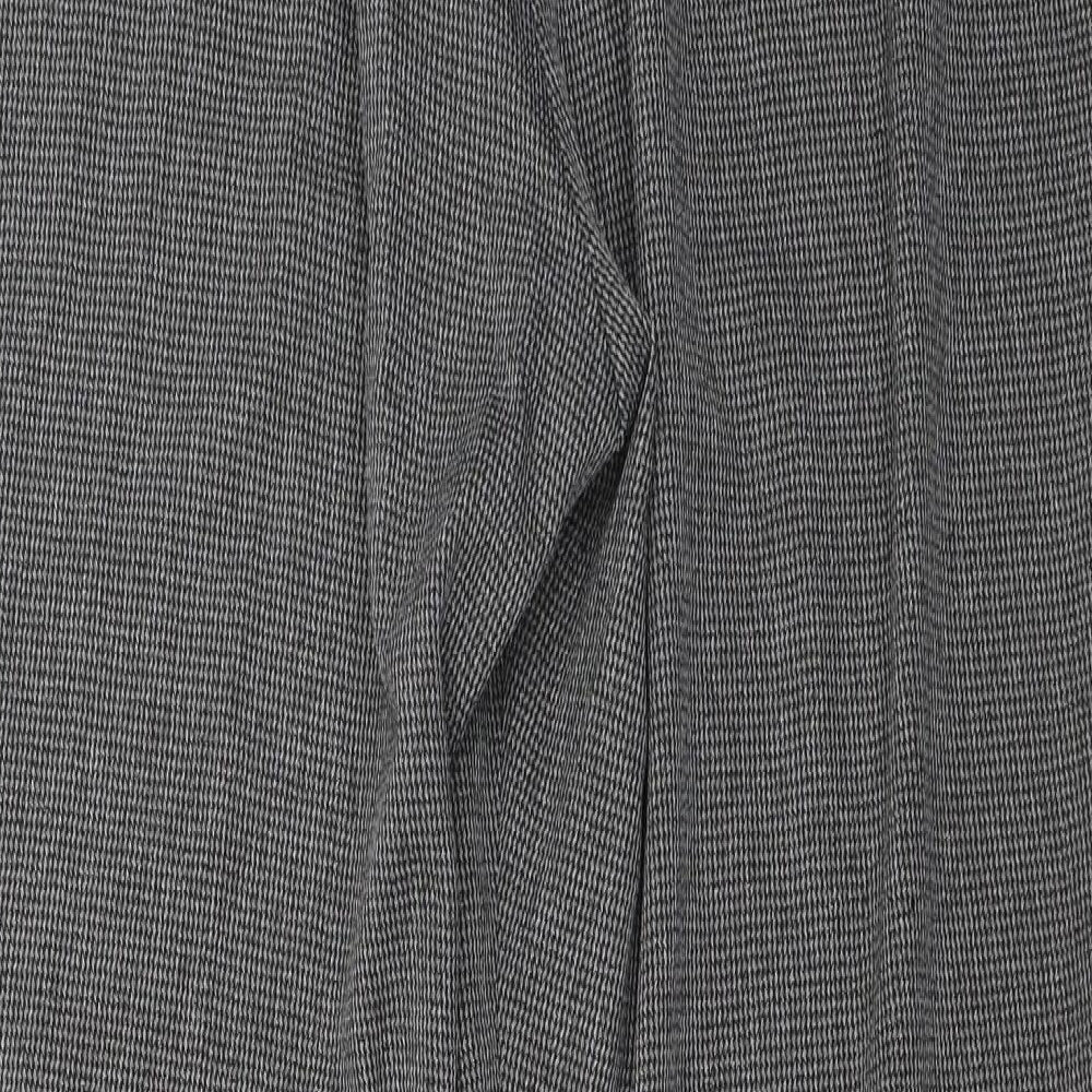 Bonmarché Womens Grey Check  Trousers  Size 16 L25 in