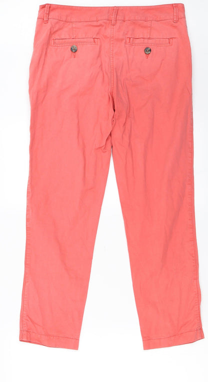 Womens UK Size 12 Papaya Regular Fit Straight Pink Jeans