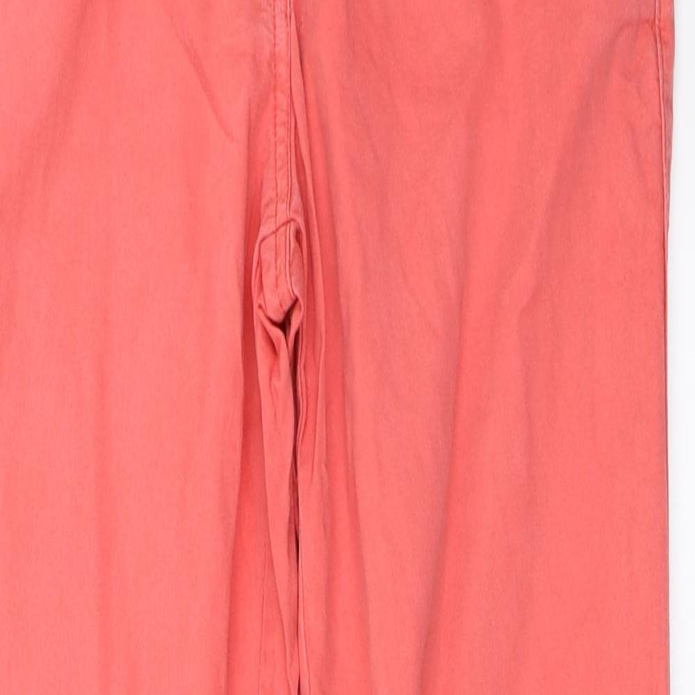 Womens UK Size 12 Papaya Regular Fit Straight Pink Jeans