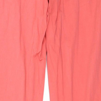 Womens UK Size 12 Papaya Regular Fit Straight Pink Jeans