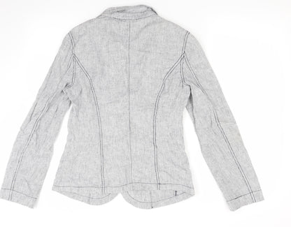 M&Co Womens Grey Striped  Jacket Coat Size 8