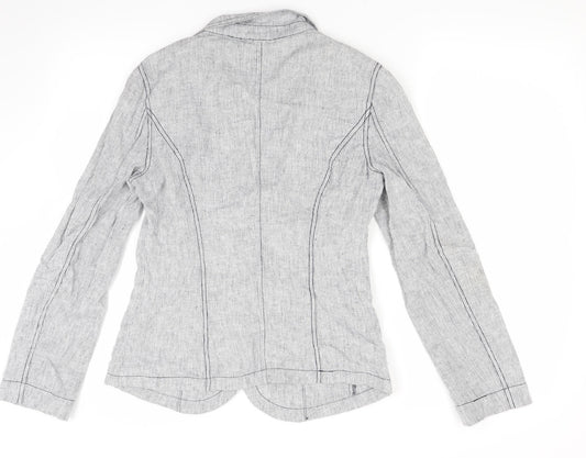 M&Co Womens Grey Striped  Jacket Coat Size 8
