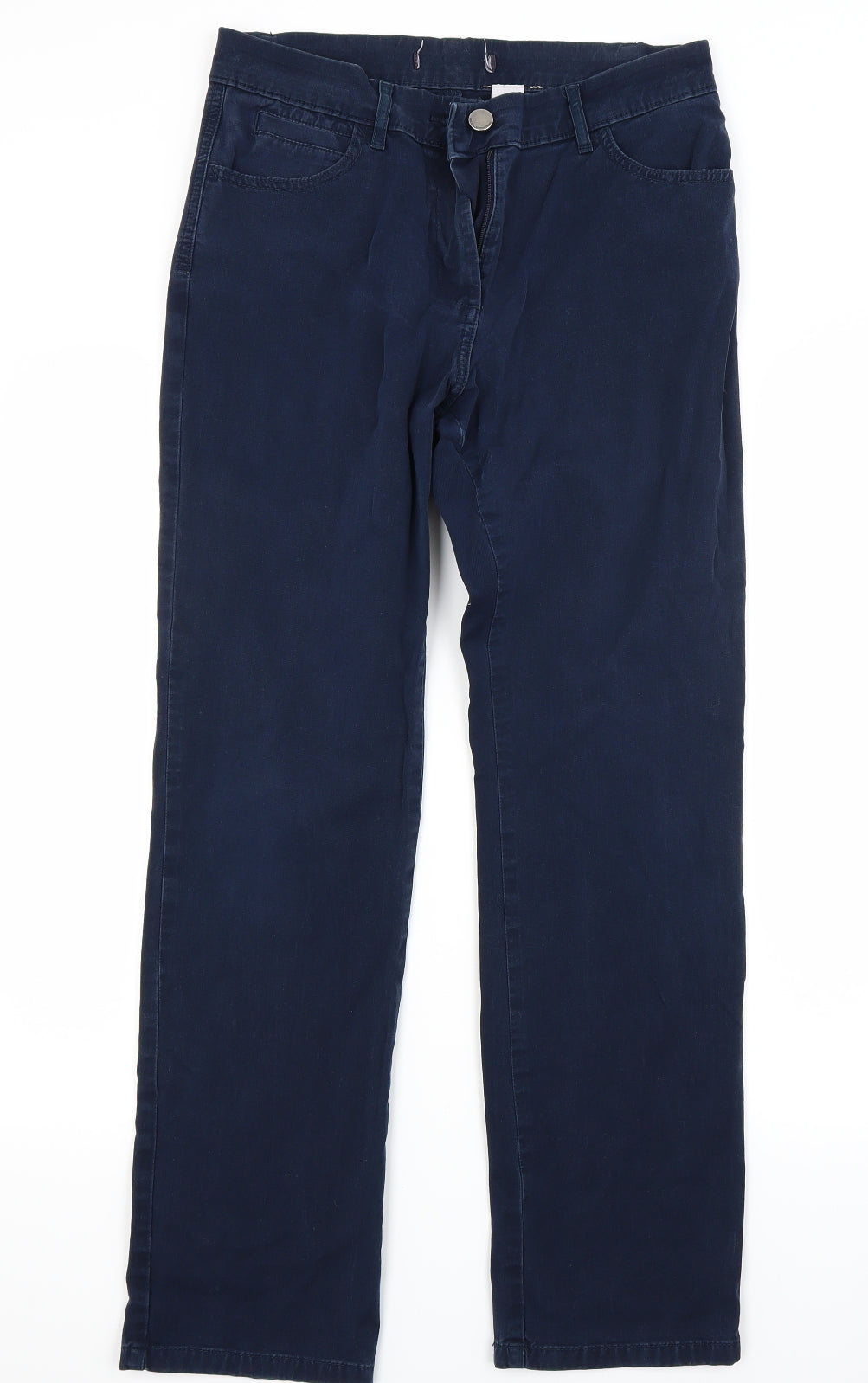 Womens UK Size 10 Preworn Regular Fit Chino Blue Trousers