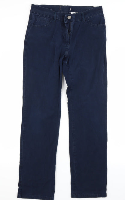 Womens UK Size 10 Preworn Regular Fit Chino Blue Trousers