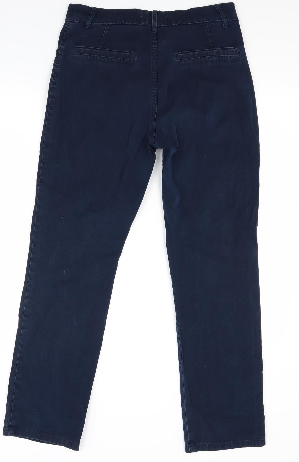 Womens UK Size 10 Preworn Regular Fit Chino Blue Trousers
