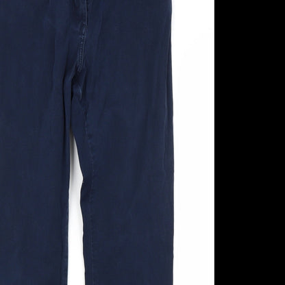 Womens UK Size 10 Preworn Regular Fit Chino Blue Trousers