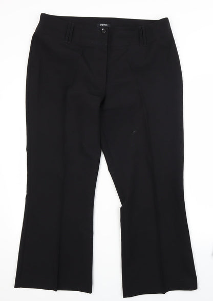 Womens UK Size 16 Papaya Regular Fit  Black Trousers