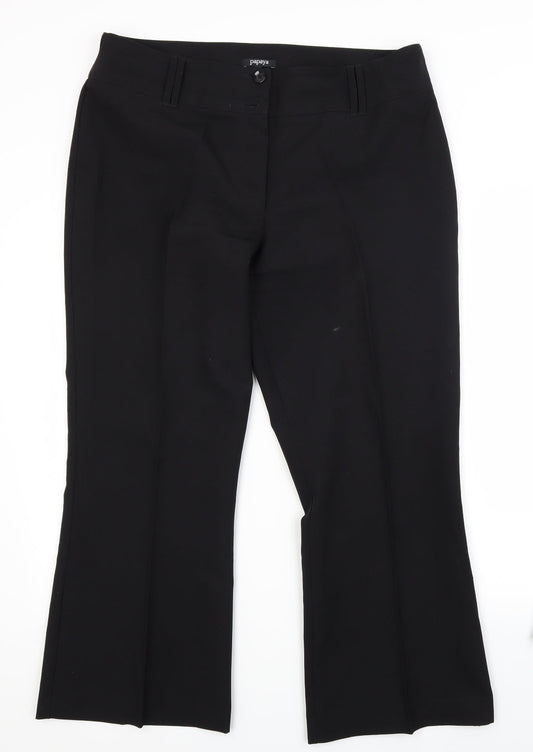 Womens UK Size 16 Papaya Regular Fit  Black Trousers