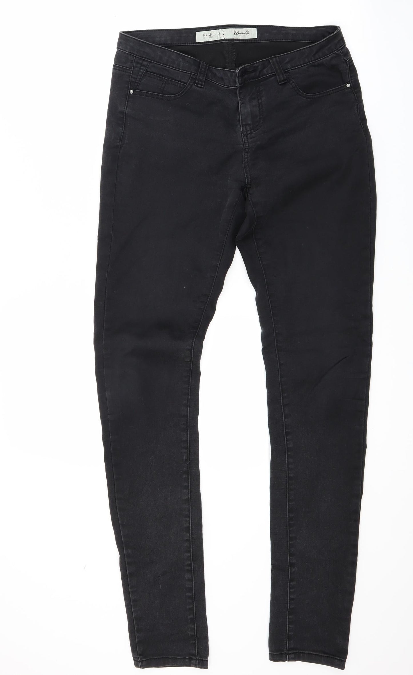 Primark Womens Black  Denim Skinny Jeans Size 10 L27 in