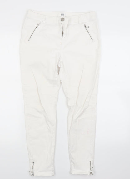 F&F Womens White  Denim Skinny Jeans Size 8 L23 in