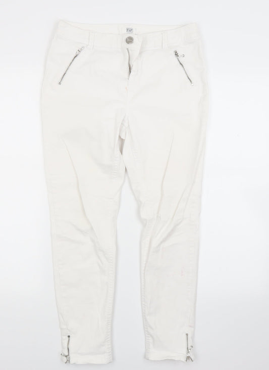 F&F Womens White  Denim Skinny Jeans Size 8 L23 in