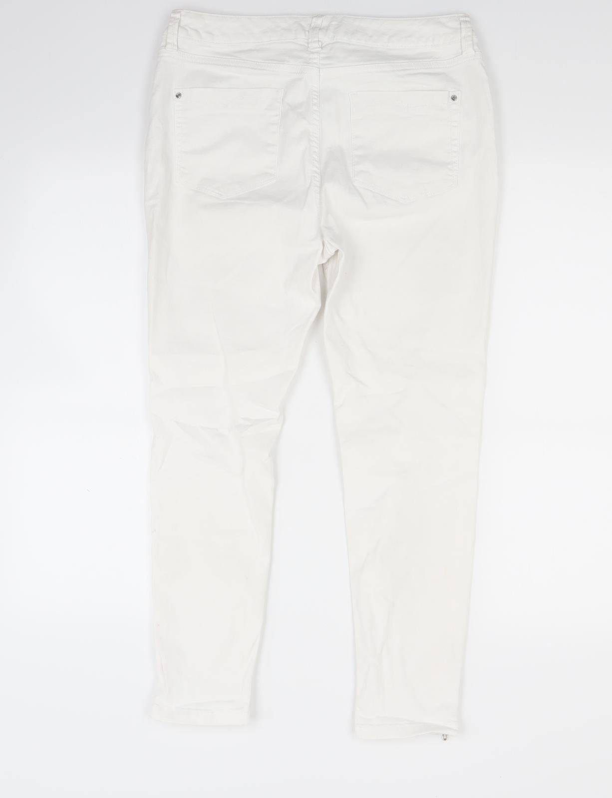 F&F Womens White  Denim Skinny Jeans Size 8 L23 in