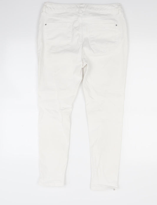 F&F Womens White  Denim Skinny Jeans Size 8 L23 in