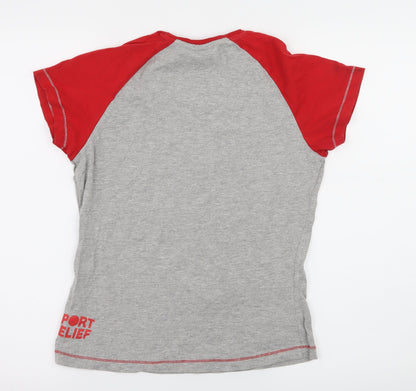 Sport Relief Womens Grey Geometric Jersey Basic T-Shirt Size 10  - Sport Relief 2012