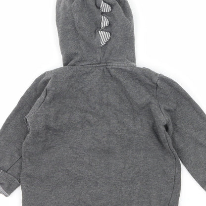 George Boys Grey  Jersey Full Zip Jumper Size 12-18 Months  - Roar Dinosaur