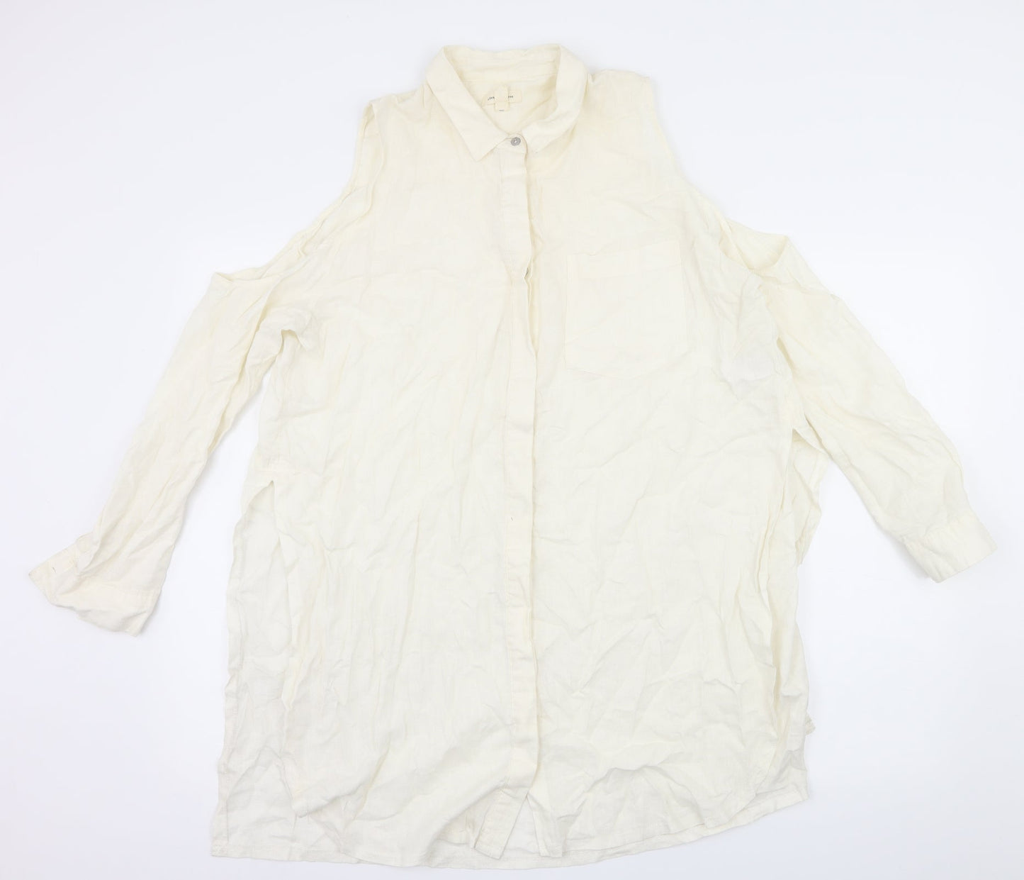 Womens UK Size L Silence + Noise Ivory Basic Button-Up