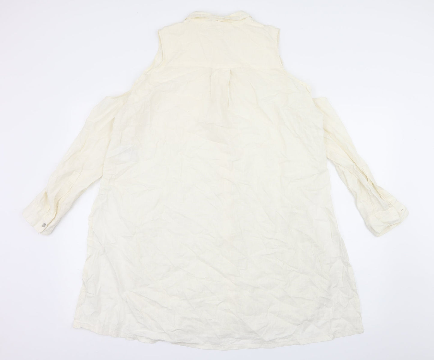 Womens UK Size L Silence + Noise Ivory Basic Button-Up