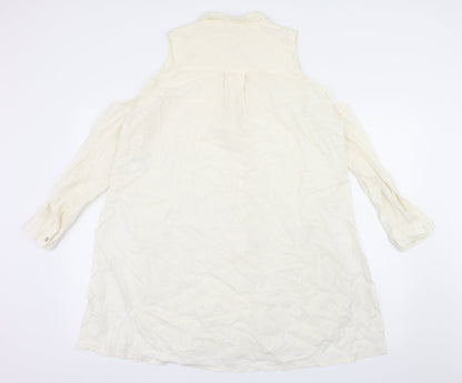 Womens UK Size L Silence + Noise Ivory Basic Button-Up