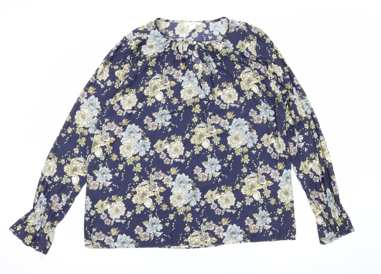 Womens UK Size 12 H&M Blue Basic Blouse