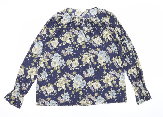 Womens UK Size 12 H&M Blue Basic Blouse