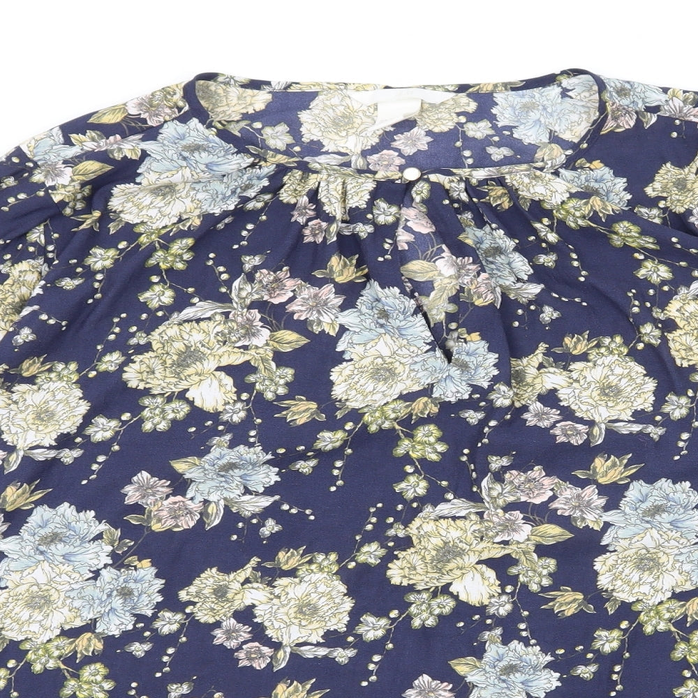 Womens UK Size 12 H&M Blue Basic Blouse