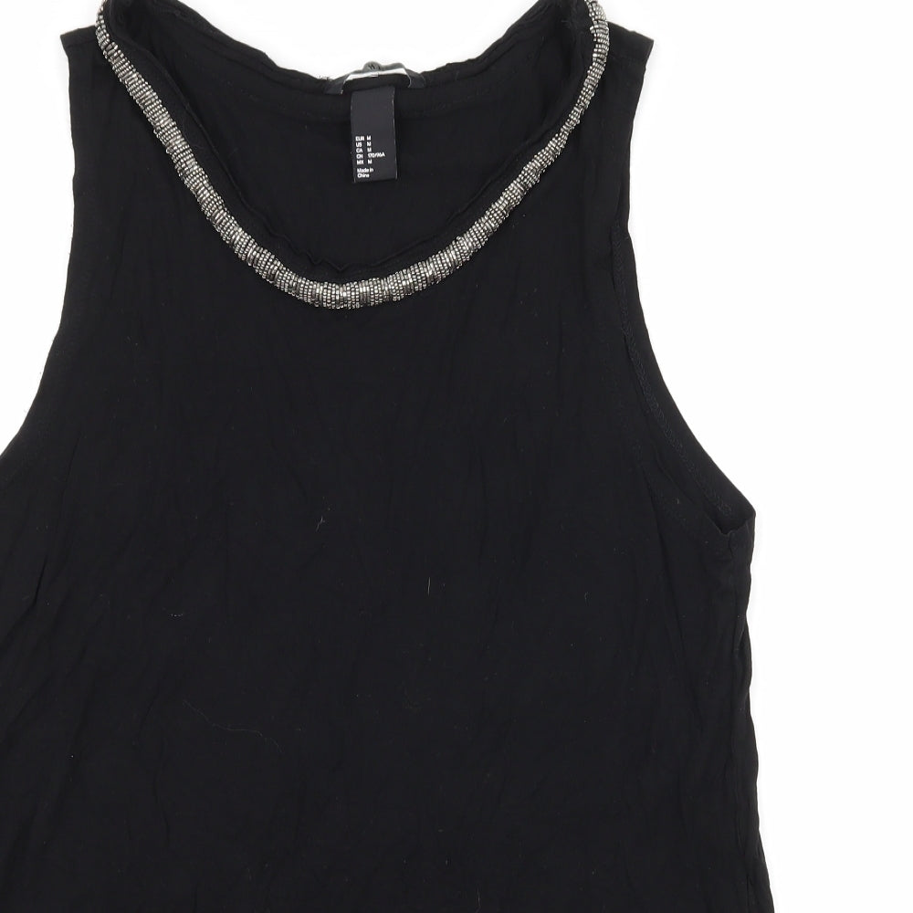 Womens UK Size M H&M Black Basic Tank