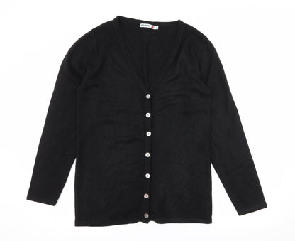 Poppy Womens Black  Knit Cardigan Jumper Size 10
