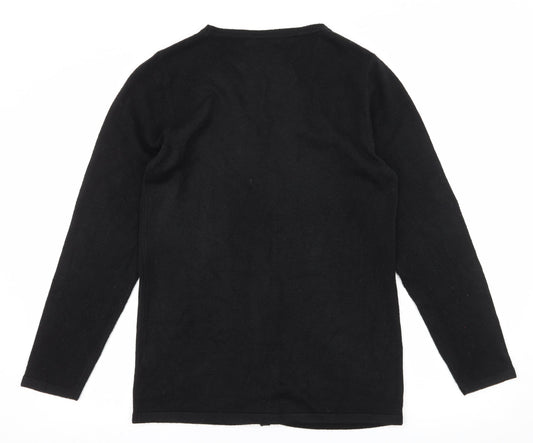 Poppy Womens Black  Knit Cardigan Jumper Size 10