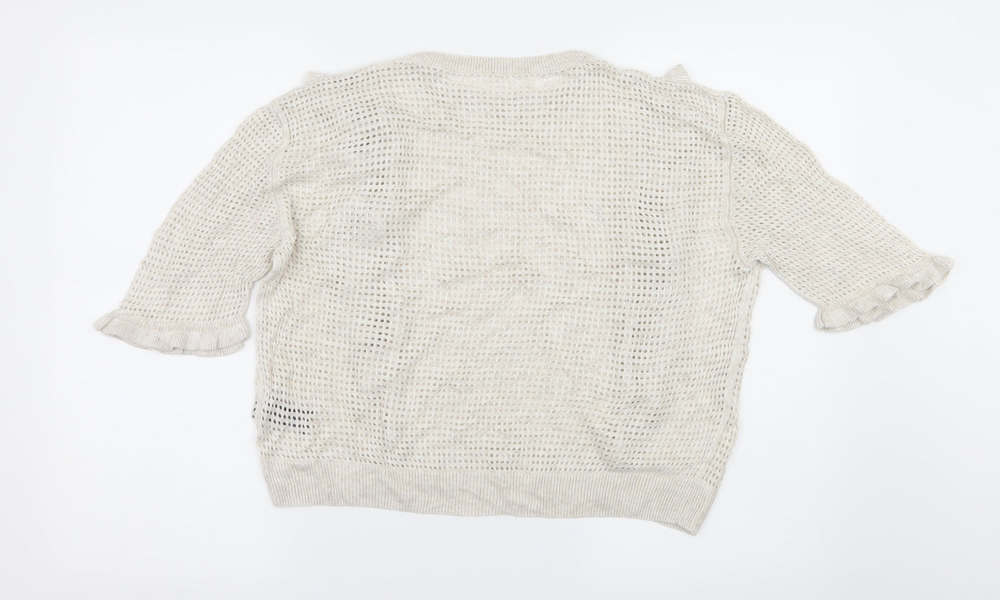 Marks and Spencer Womens Beige  Knit Pullover Jumper Size 12  - Open knit