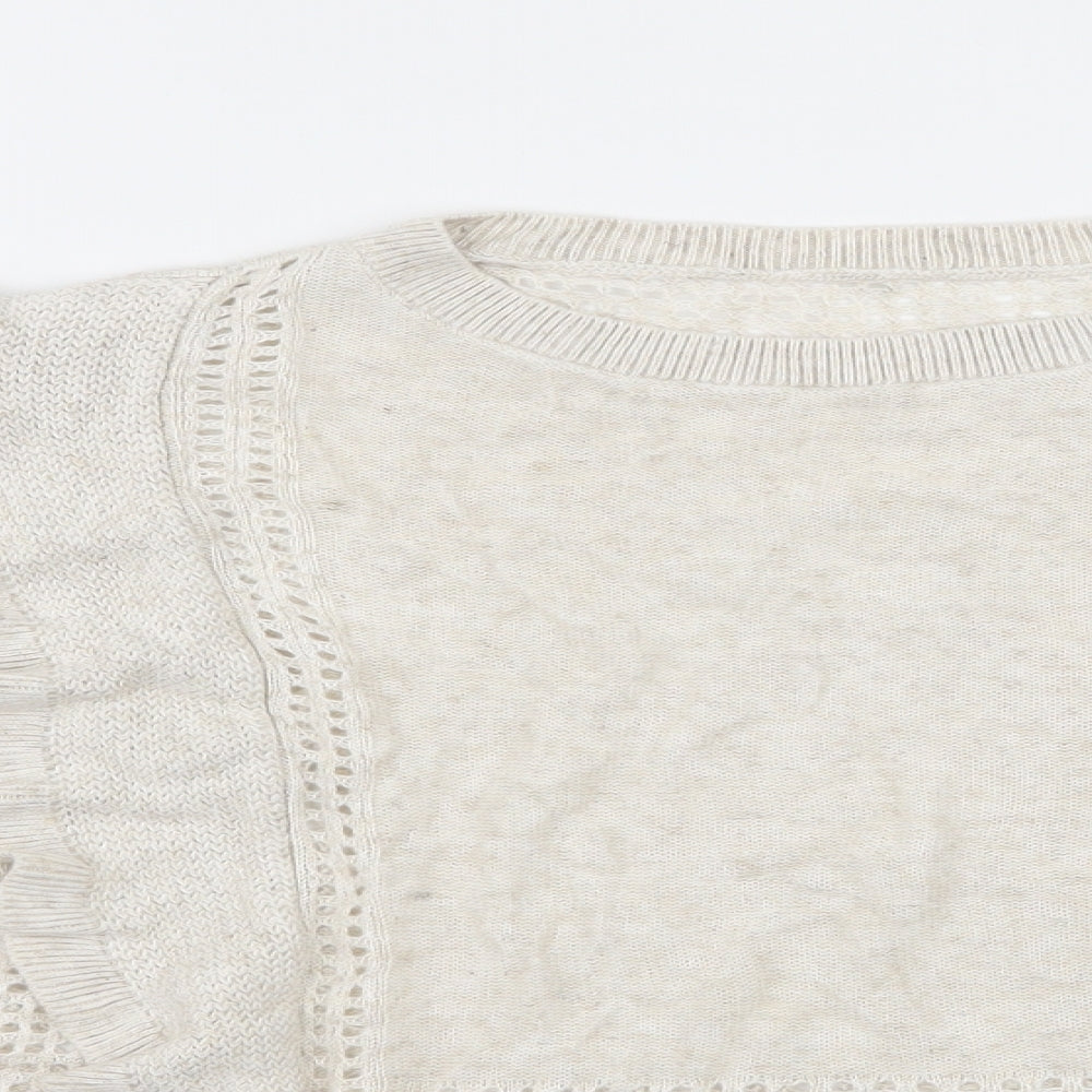 Marks and Spencer Womens Beige  Knit Pullover Jumper Size 12  - Open knit