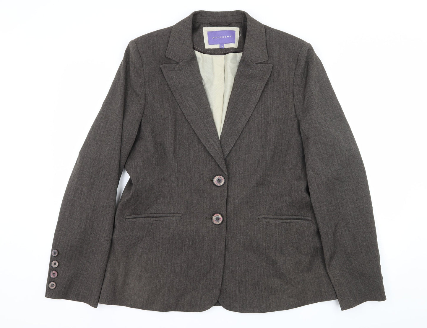 Autonomy Womens Grey   Jacket Suit Jacket Size 16