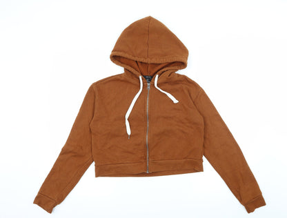 Womens UK Size S FOREVER 21 Brown Full Zip Hoodie