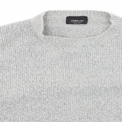 Zara Womens Grey  Knit Pullover Jumper Size M