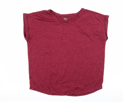 Athletic Work Womens Pink  Jersey Basic T-Shirt Size S