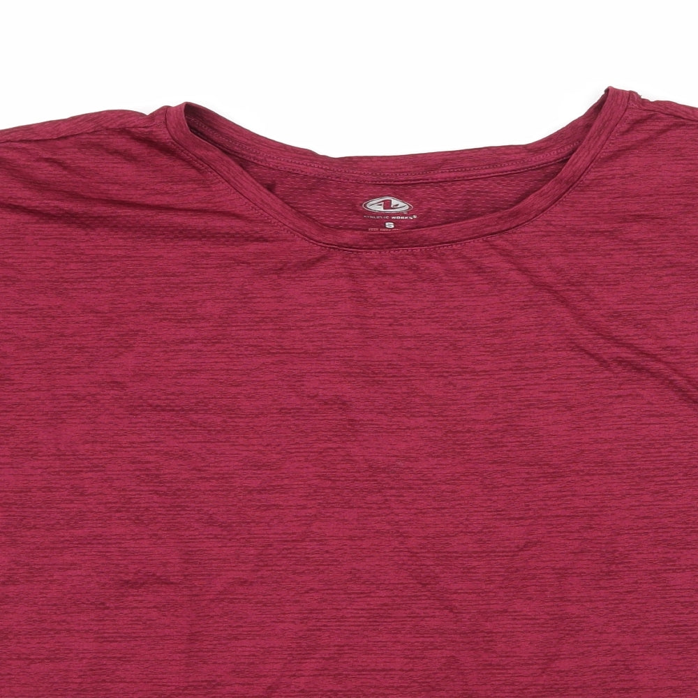 Athletic Work Womens Pink  Jersey Basic T-Shirt Size S