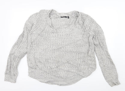 Brave Soul Womens Grey  Knit Pullover Jumper Size 14