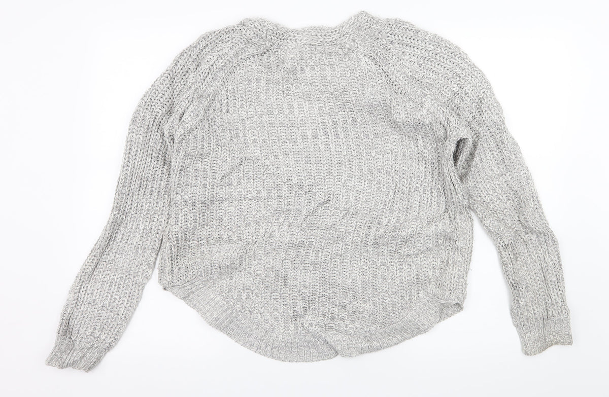 Brave Soul Womens Grey  Knit Pullover Jumper Size 14