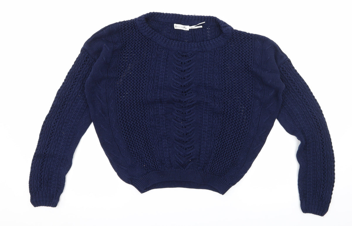 Love Milly Womens Blue  Knit Pullover Jumper Size S